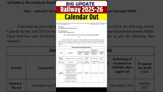 Railway Calendar 202425 Out Shorts PW Ntpc [upl. by Akined364]