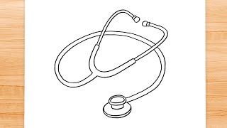 How to draw Stethoscope [upl. by Yenal475]