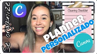 PLANNER PERSONALIZADO DIGITAL E GRATUITO  COM O CANVA FAÇA VOCÊ MESMO [upl. by Haff]