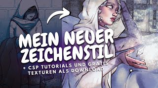 Digital Aquarell Artstyle  CSP Tutorial  Gratis Texturen [upl. by Yborian]