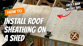 How to Build a Shed  Sheathing The Roof  Video 10 of 15 [upl. by Lalittah464]