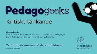 Pedagogeeks Krititskt tänkande [upl. by Cimah]