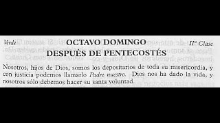 Octavo Domingo después de Pentecostés Misa cantada  FSSPX [upl. by Hillery]