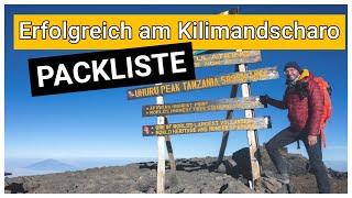 Erfolgreich am Kilimandscharo Packliste  Lemosho Route [upl. by Anwahsal]