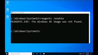 REAGENTCEXE The Windows RE image was not found [upl. by Eylloh]