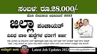 ಜಿಲ್ಲಾ ಪಂಚಾಯತ್ ನೇರ ನೇಮಕಾತಿ 2023  Zilla Panchayat Recruitment 2023 [upl. by Elena]