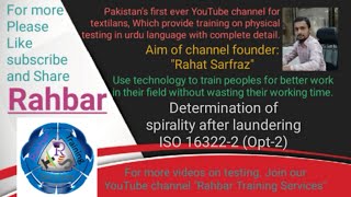 Determination of spirality after laundering  ISO 16322 2 Opt 2  Gap method  Textile testing [upl. by Ardnasak]