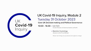 UK Covid19 Inquiry  Module 2 Hearing  31 October 2023 [upl. by Rayford]