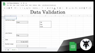 Google Sheets Beginners Data Validation 34 [upl. by Tyoh]