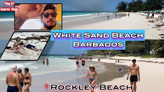 White Sand Beach in barbados  📍Rockley Beach  gauravvlogs0088 [upl. by Schargel]