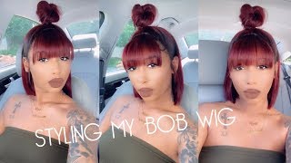 MUST HAVE Lace Front Wig With Bangs Protective Styles for beginners  MyFirstWig [upl. by Johppa]