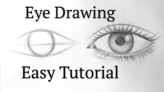 How to draw an eyeeyes easy step by step for beginners Eye drawing easy tutorial with pencil basics [upl. by Jolda]