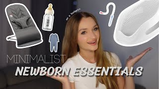 MINIMALIST NEWBORN ESSENTIALS 2024  BABY PRODUCTS YOU ACTUALLY NEED  BABY REGISTRY [upl. by Nairam790]