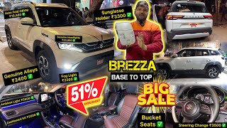 Brezza LXI Base Model Modified With Genuine Accessories ✅ Brezza Base to Top Modification [upl. by Tica]