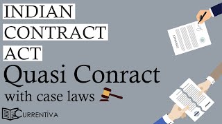 Quasi Contract  It’s Kinds  With Case Laws  Indian Contract Act 1872  Currentiva [upl. by Mahgem]