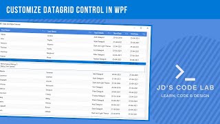 WPF C  Customize DataGrid Control in WPF  UI Design in Wpf C Jds Code Lab [upl. by Carper]