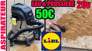 LIDL Aspirateur eau et poussière 20V PARKSIDE PWDA 20Li A2 sans fil Cordless WetDry Vacuum Cleaner [upl. by Ettezzus]