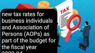 What New Tax Rates for Business Individuals and AOPs Effective From July 01 2023 [upl. by Ardnasxela61]