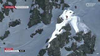 Aymar Navarros horrific crash in FWT22 Xtreme Verbier Switzerland [upl. by Annaynek]