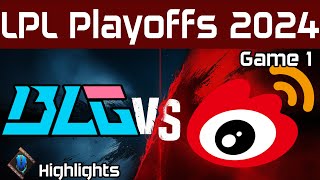 BLG vs WBG Highlights Game 1  LPL Playoffs 2024  Bilibili Gaming vs Weibo Gaming by Onivia [upl. by Sunny]