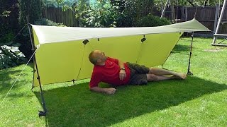 Ultralight Tarp Shelter  How to set up the LeanTo using 2 trekking poles For Bushcraft amp Camping [upl. by Dom]