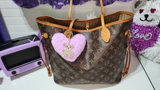 WHATS IN MY BAG LOUIS VUITTON NEVERFULL MM MONOGRAM PRINT 💜💜💜 purplegirl [upl. by Dupuis]