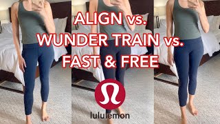 LULULEMON Align vs Wunder Train 23quot vs Fast amp Free 23quot [upl. by Norym]