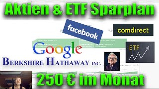 250€ Sparplan bei der Comdirect SampP 500 ETF Alphabet Facebook und Berkshire Hathaway Aktien [upl. by Asennav]