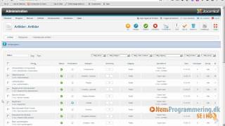 Joomla CMS kursus  tutorials  guide 4  Opret kategorier artikler og menuer [upl. by Peppie]