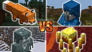 FOX VS STRAY VS ILLUSIONER VS BLAZE  MINECRAFT [upl. by Aryt]