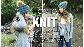 KNITTING TUTORIAL  COPY CAT CC BEANIE [upl. by Haimrej231]