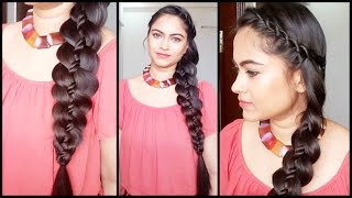 4 strand Rope Twist Braid  Easy hairstyles for medium to long hairindian hairstyles [upl. by Beverle]