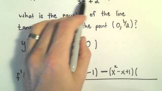 Calculus  Equation of the Tangent Line at Point using the Quotient Rule [upl. by Shaylynn]