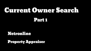 Current Owner Search [upl. by Cimbura]