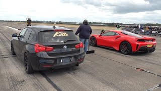 750HP BMW M140i XDrive vs Ferrari 488 Pista [upl. by Roanne647]