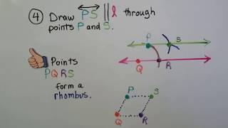 Geometry 33c Rhombus Method to construct parallel lines [upl. by Early]