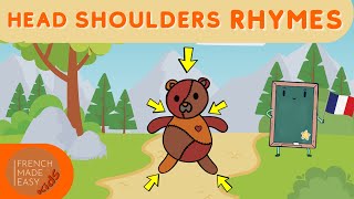 Nursery Rhymes for Kids  Head Shoulders Knees and Toes in French  Explanation of the Words [upl. by Alleyn722]