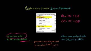 Contribution Format Income Statement [upl. by Aicenert]