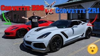 INDEPTH comparison of the CORVETTE Z06 and the CORVETTE ZR1 SIDE BY SIDE😮 [upl. by Venola]