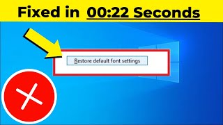 How to Restore Default Font Settings In Windows 10  2024 [upl. by Dammahom]