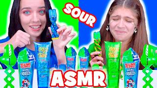 ASMR Blue VS Green Sour Candy Eating Sounds [upl. by Arliene]