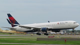 Delta 767300ER Landing at MSP  DL115  N198DN [upl. by Hsetih]