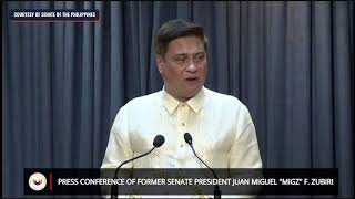 Senator Migz Zubiri holds presser after stepping down as Senate President [upl. by Aibara641]