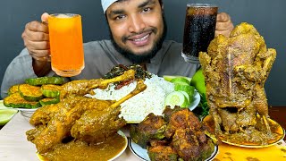 SPICY WHOLE DUCK CURRY FULL CHICKEN CURRY AND FISH FRY WITH RICE EATING SHOW [upl. by Hodge724]