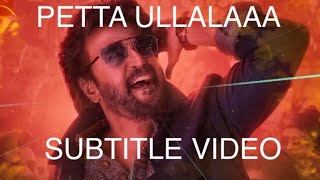 PETTA ULLALA Song LYRICS MEANING  Subtitle Video [upl. by Najar]