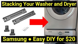 Stack Your Washer and Dryer ✅ Installing the Samsung Stacking Kit [upl. by Yve]