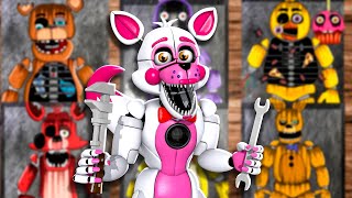 Repairing EVERY FNAF ANIMATRONIC Animation REACT With Funtime Foxy [upl. by Allemaj]