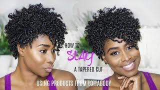 How to SLAY a Tapered Cut Using Products from Lottabody [upl. by Kalmick315]