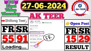 27062024 Ak Teer Shillong FC 😈15amp29😈 Shillong Teer Counter Guarantee Direct Result [upl. by Agripina259]