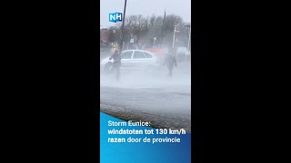 Februari 2022 Storm Eunice raast door NoordHolland bomen vallen auto heeft geluk shorts [upl. by Anilejna156]